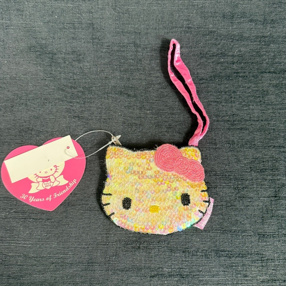 Y2K Sanrio Hello Kitty Small Wristlet Sequin NWT